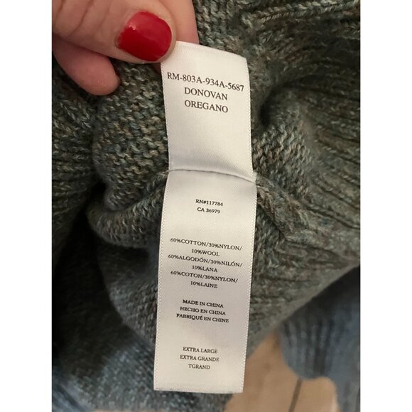 Rails Men Donovan Oregano Herringbone Old Money Designer Sweater XL Green FA NWT - Picture 7 of 12